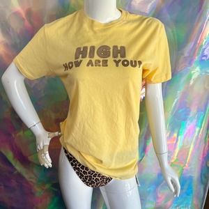 NEW High How Are You Yellow Graphic Tee